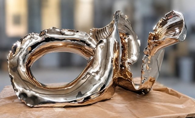 Polished Sculpture Linda Benglis Striking Cobra