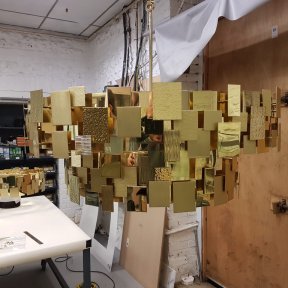 Polished metal chandelier